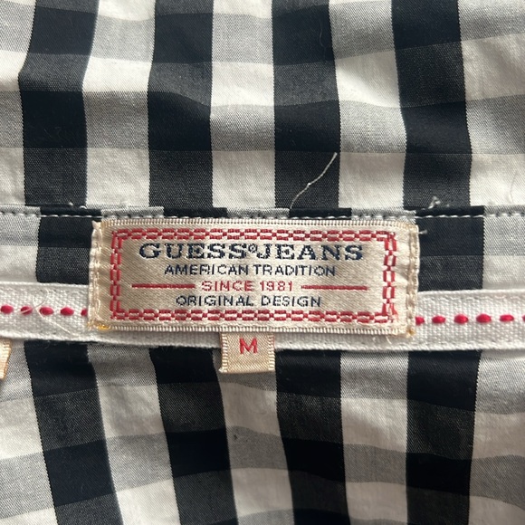Guess Jeans checkered gingham tie front top - Picture 10 of 10